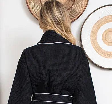The Waffle Piping Robe — Women's Spa Collection