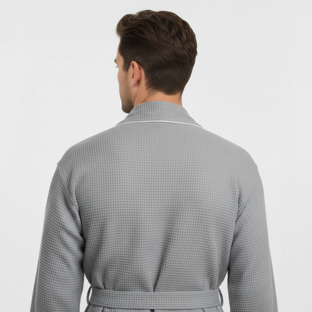 The Waffle Piping Robe — Men's Spa Collection
