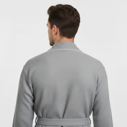 The Waffle Piping Robe — Men's Spa Collection