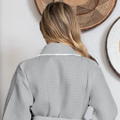 The Knee-Length Waffle Robe — Women's Spa Collection
