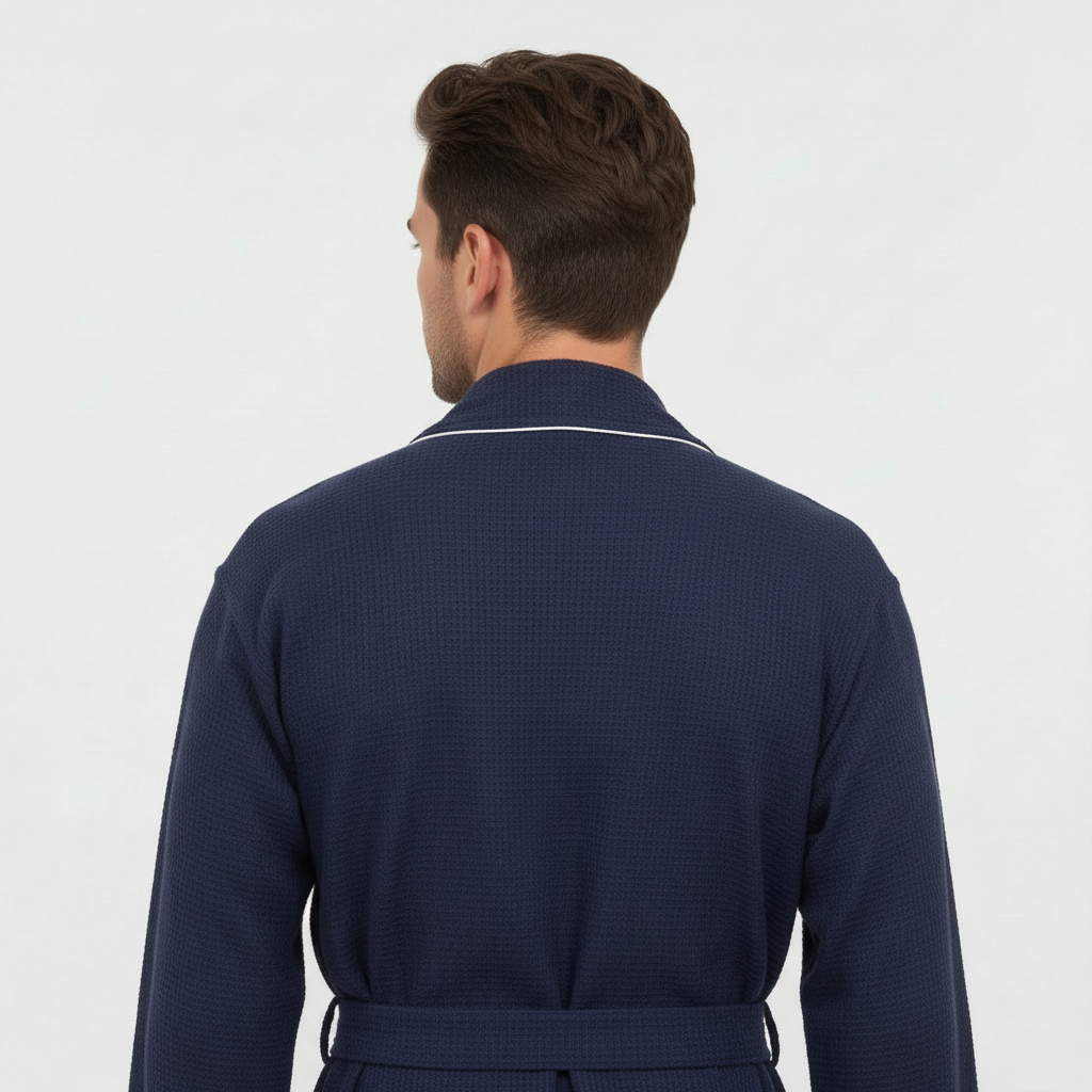 The Waffle Piping Robe — Men's Spa Collection