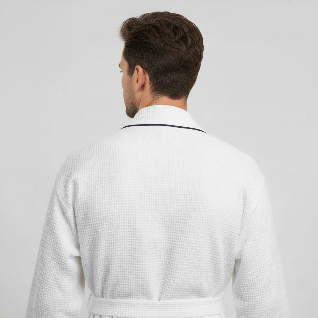 The Waffle Piping Robe — Men's Spa Collection