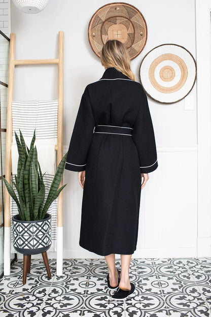 The Waffle Piping Robe — Women's Spa Collection