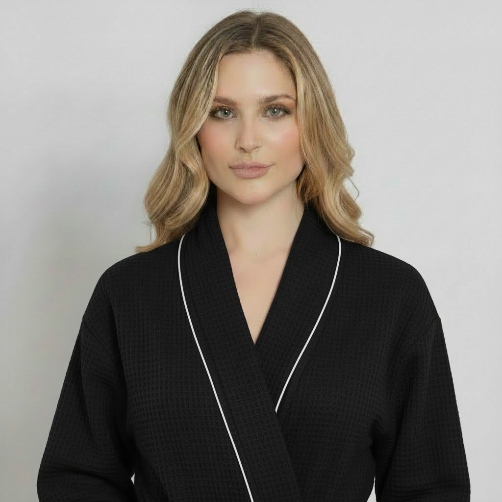 The Knee-Length Waffle Robe — Women's Spa Collection