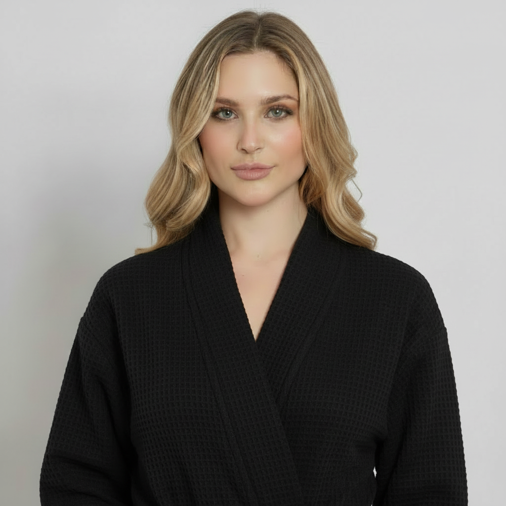 The Knee-Length Waffle Robe — Women's Spa Collection