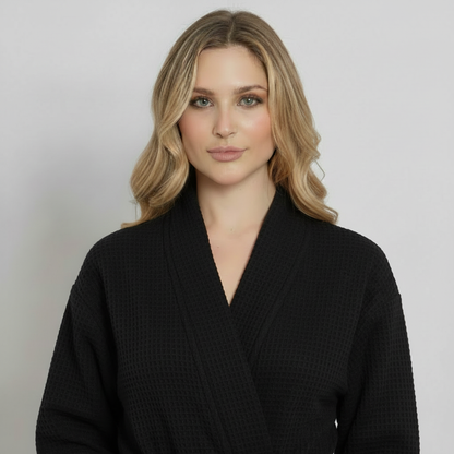 The Knee-Length Waffle Robe — Women's Spa Collection
