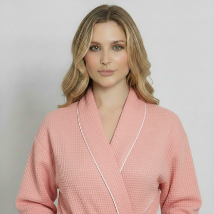 The Waffle Piping Robe — Women's Spa Collection