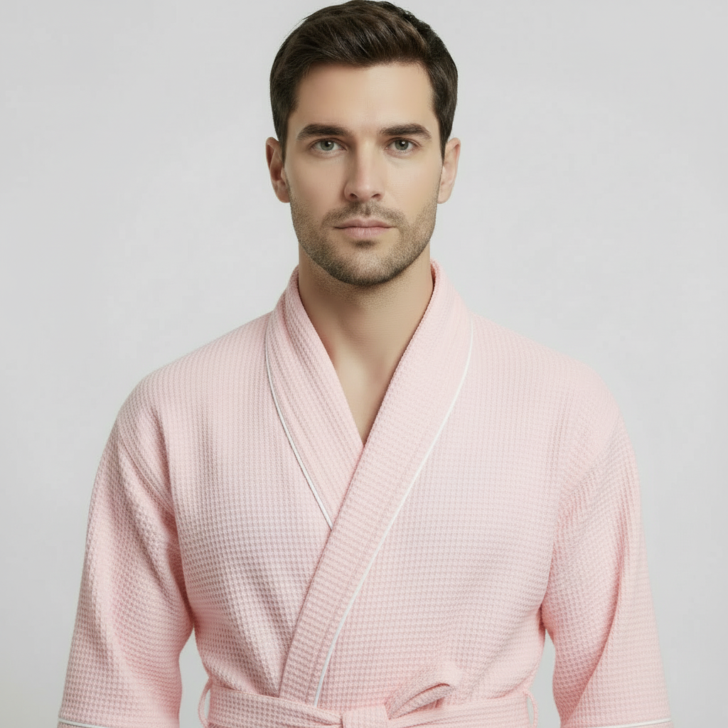 The Waffle Piping Robe — Men's Spa Collection