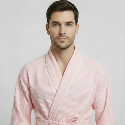 The Waffle Piping Robe — Men's Spa Collection