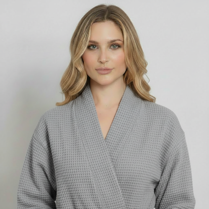 The Knee-Length Waffle Robe — Women's Spa Collection