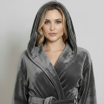 The Hooded Plush Robe — Women's Comfort Collection
