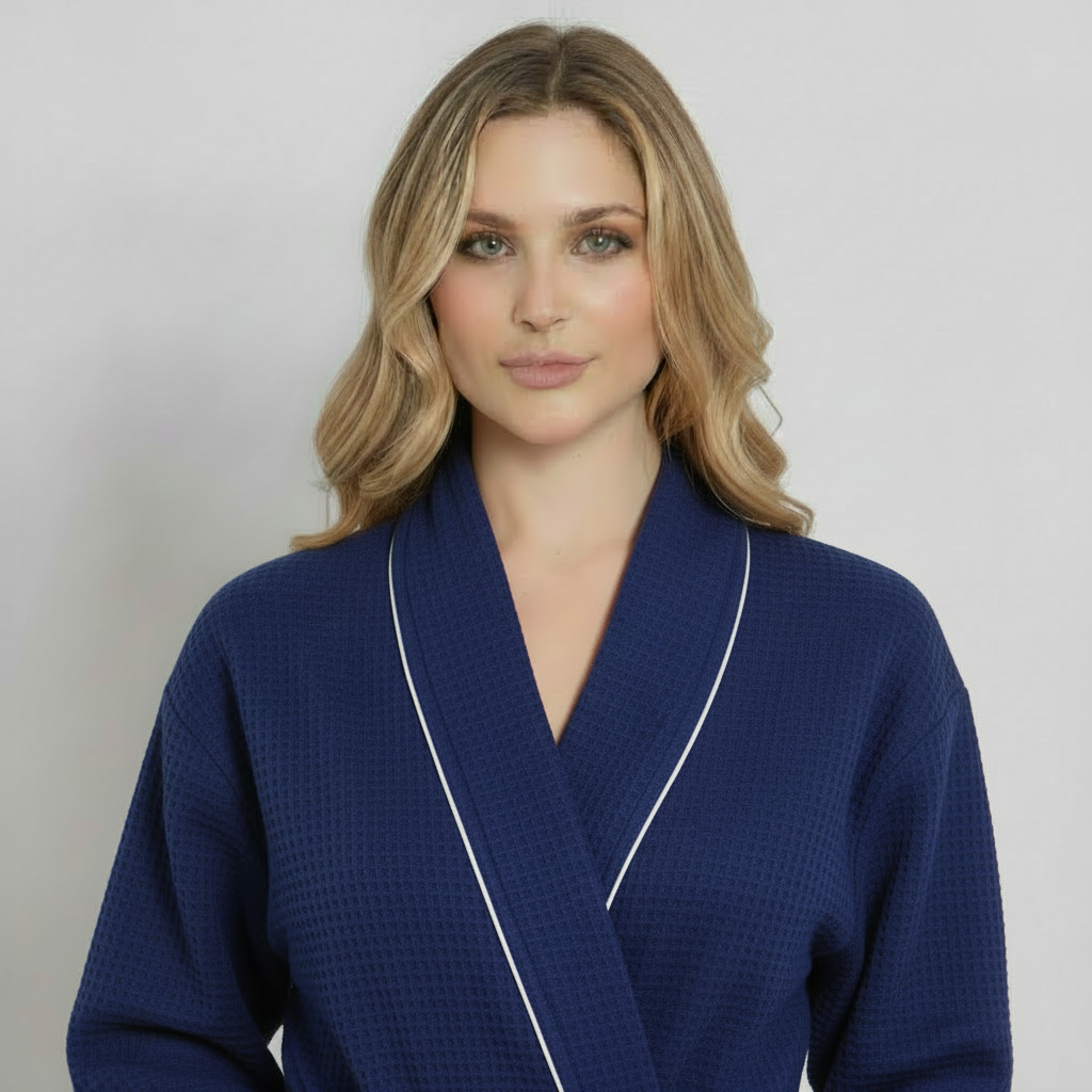 The Waffle Piping Robe — Women's Spa Collection