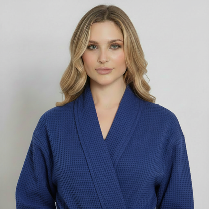 The Knee-Length Waffle Robe — Women's Spa Collection
