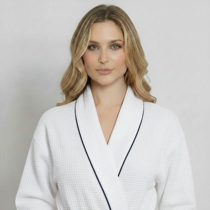 The Knee-Length Waffle Robe — Women's Spa Collection