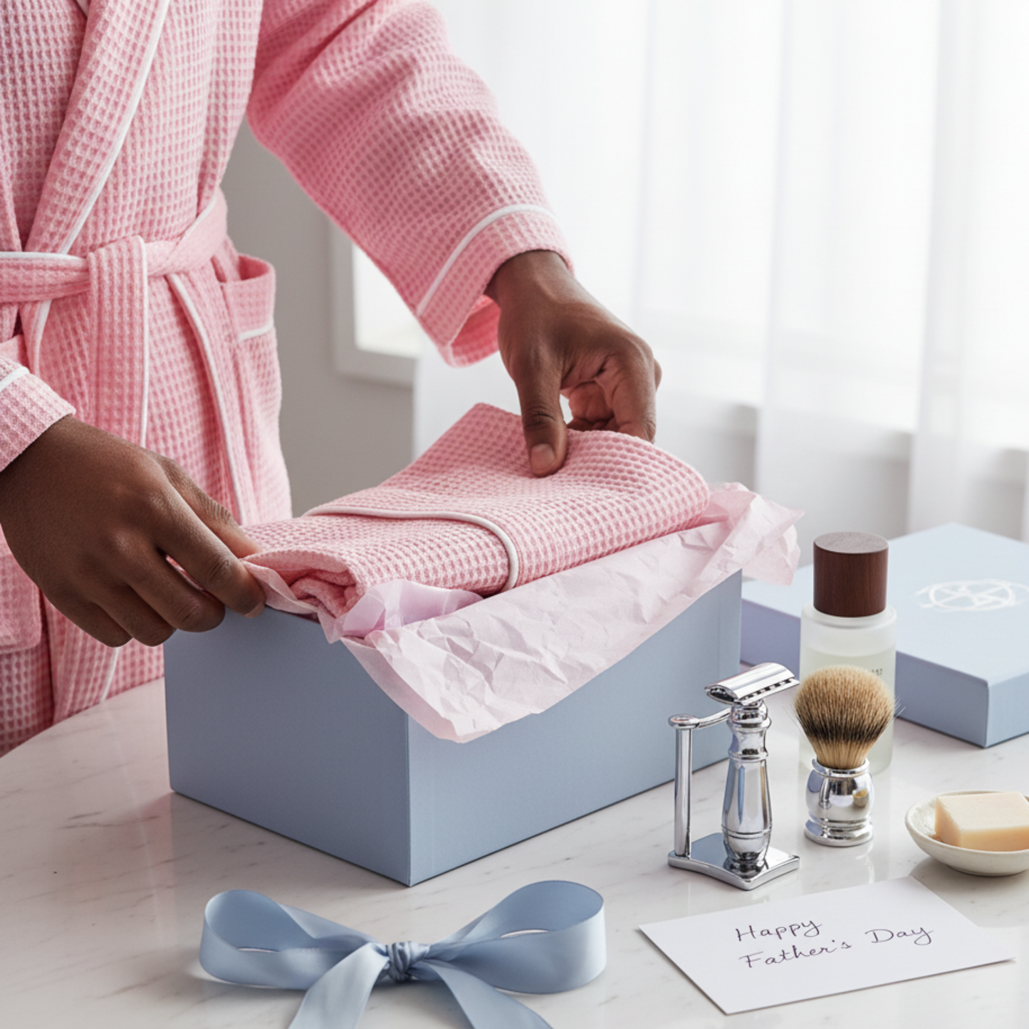 The Waffle Piping Robe — Men's Spa Collection