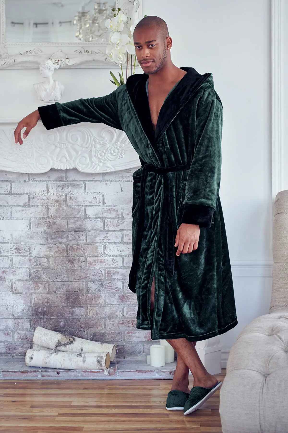 The Hooded Plush Robe — Men's Comfort Collection