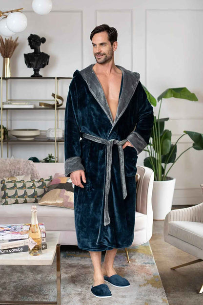 The Hooded Plush Robe — Men's Comfort Collection