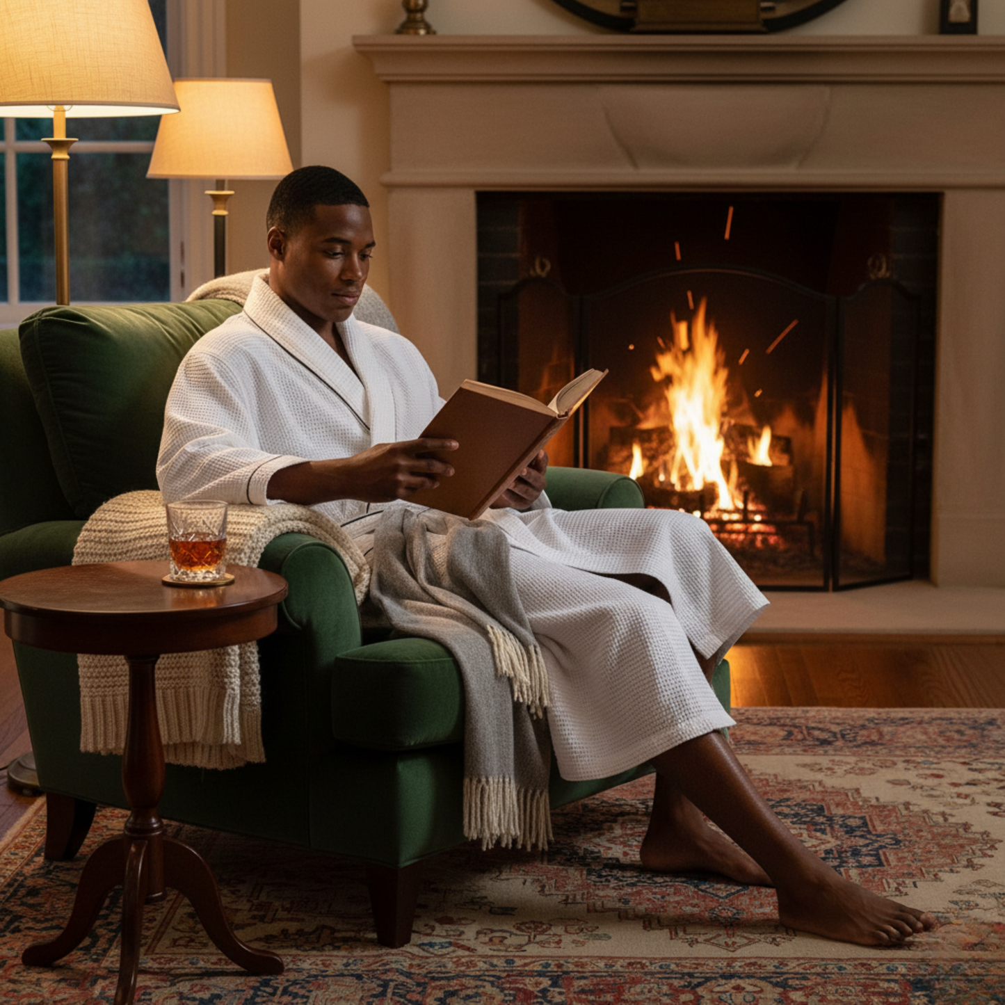 The Waffle Piping Robe — Men's Spa Collection