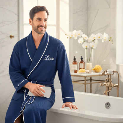 The Waffle Piping Robe — Men's Spa Collection