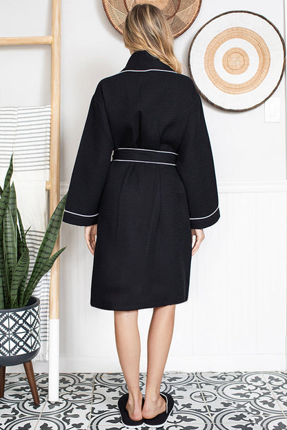 The Knee-Length Waffle Robe — Women's Spa Collection