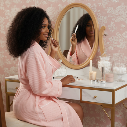 The Waffle Piping Robe — Women's Spa Collection