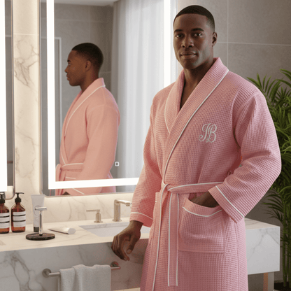 The Waffle Piping Robe — Men's Spa Collection